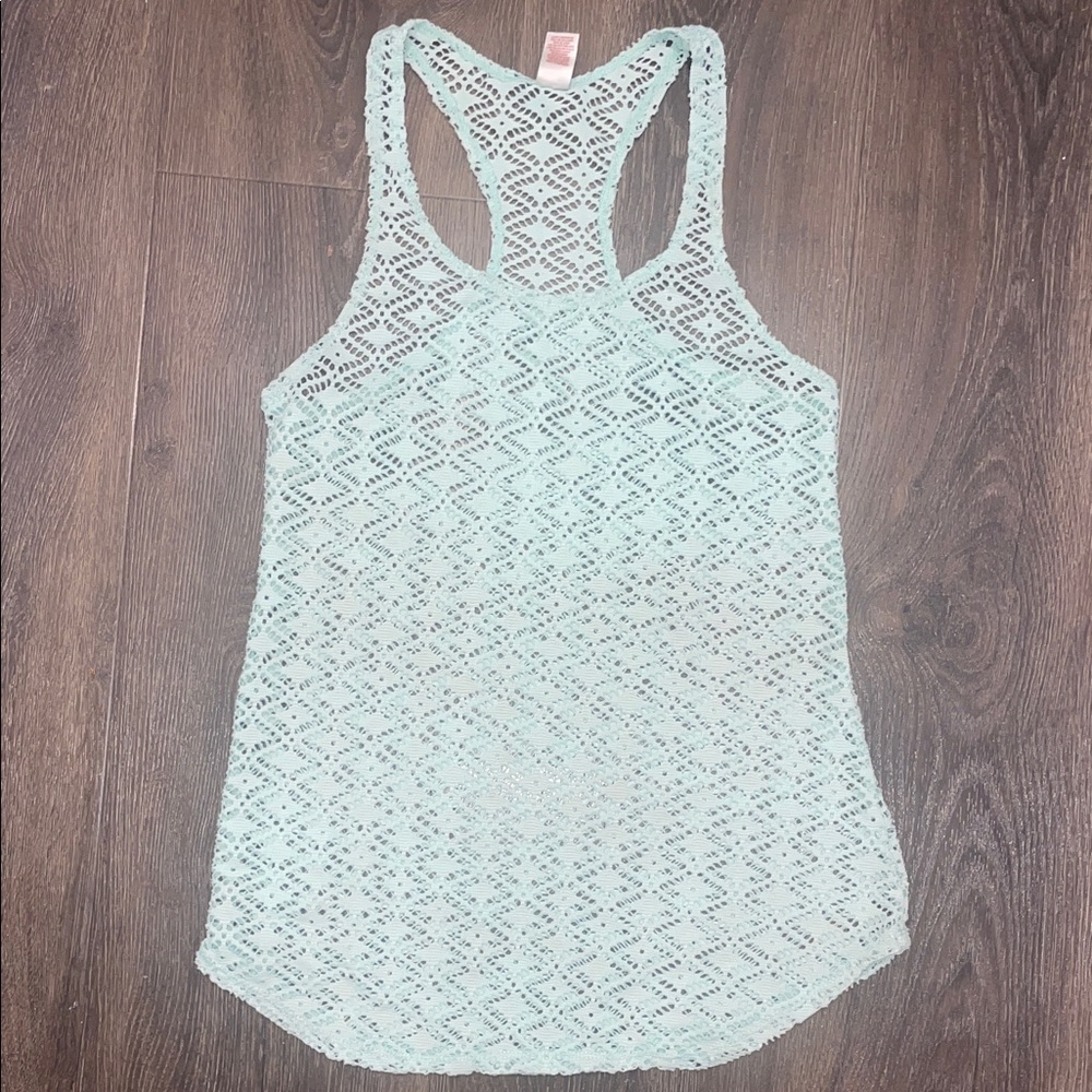 Light Aqua Crochet Racerback Swin Cover-up